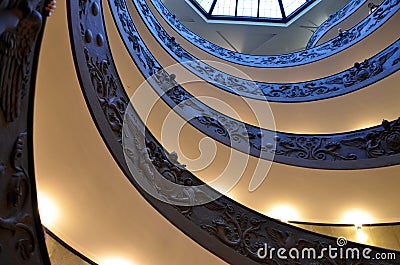 Spiral stairs of the Vatican Museums in Vatican, Rome Editorial Stock Photo