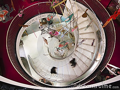 Spiral stairway in Fortnum & Mason Editorial Stock Photo