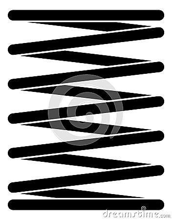 Spiral steel spring. Flexible metal wire helix Vector Illustration