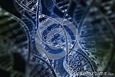 Spiral strands of DNA Stock Photo