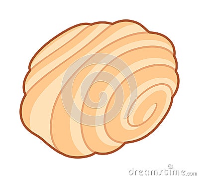 Spiral sweet pastry roll illustration Vector Illustration