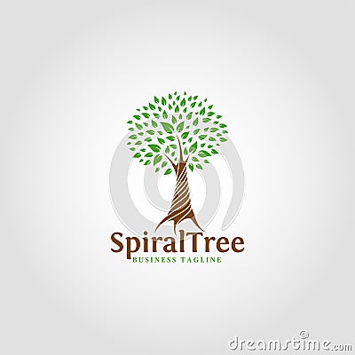 Spiral Tree - Nature logo Template Vector Illustration