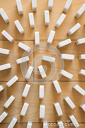 Spiral of White Dominoes Stock Photo