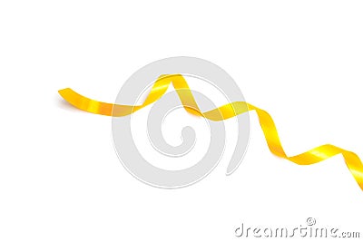 The spiral yellow ribbon isolated on white. Stock Photo