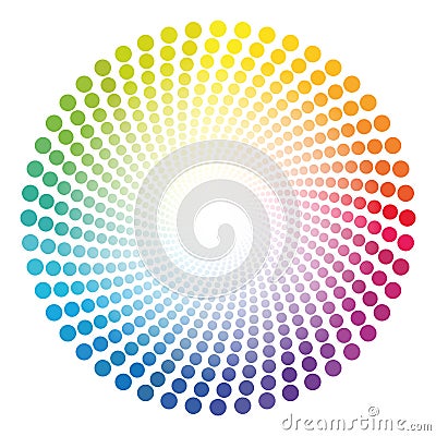 Spirale Dots Tube Rainbow Colored Circular Pattern Vector Illustration