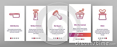 Spiralizer Kitchenware Onboarding Icons Set Vector Vector Illustration