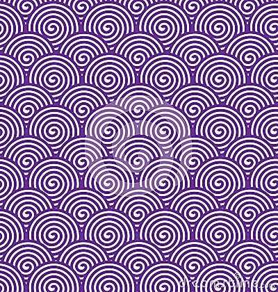Seamless Purple Spiral Pattern for Abstract Background Stock Photo