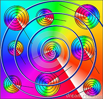 Spirals, snails, like a lollipop Vector Illustration
