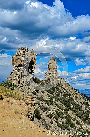 Spires - Chimney Rock National Monument - Colorado Stock Photo