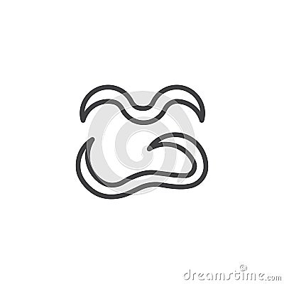 Spirilla bacilli line icon Vector Illustration