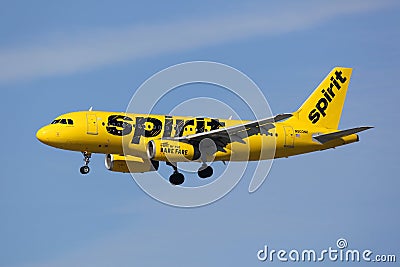 Spirit Airlines Airbus A319 airplane Editorial Stock Photo