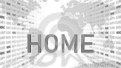 Spirit of home - shown in a composition of various graphic elements - grey letters Cartoon Illustration