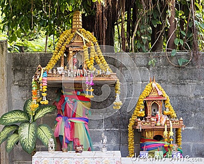 Spirit house Thai traditional. Little shrine Stock Photo