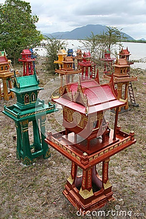 Spirit Houses, Thailand Stock Photo