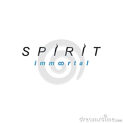 Spirit immortal lettering logo isolated on white. Vector Illustration