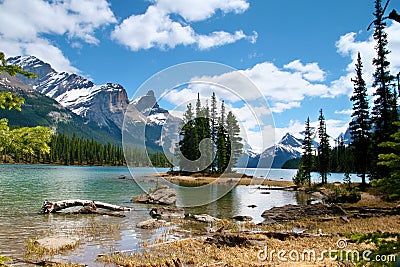 Spirit Island, Jasper National Park, Alberta Stock Photo