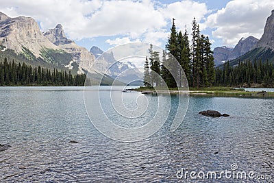 Spirit island, Maligne Lake Stock Photo