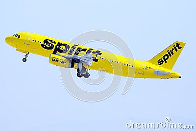 Spirit plane taking off from Las Vegas Airport LAS Editorial Stock Photo