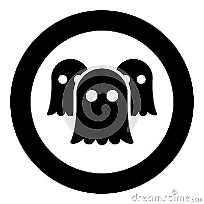 Spirits Ghosts icon in circle round black color vector illustration image solid outline style Vector Illustration