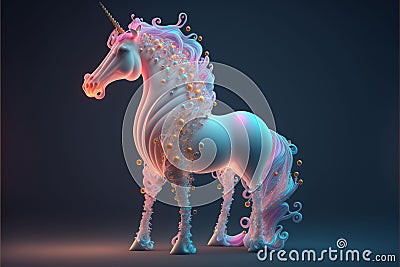 Unique Iridescent Cosmic unicorn Stock Photo