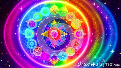 Spiritual, healing, oneness, heaven, gradation, love, goddess, girl cartoon, hope, happiness, luck, aura, magic, meditation, Stock Photo