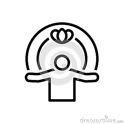 Black line icon for Spiritual, metaphysical and uncanny Vector Illustration
