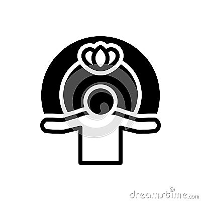 Black solid icon for Spiritual, metaphysical and religious Vector Illustration