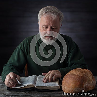 Spiritual and material food Stock Photo