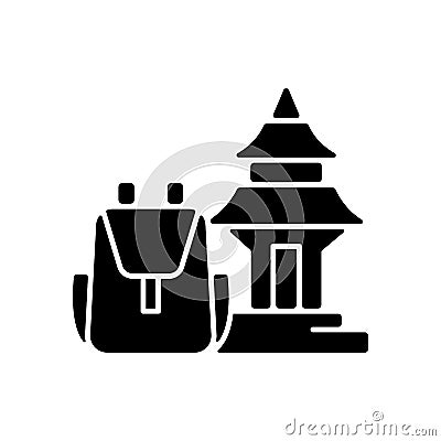 Spiritual nomad black glyph icon Vector Illustration