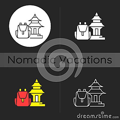 Spiritual nomad dark theme icon Vector Illustration