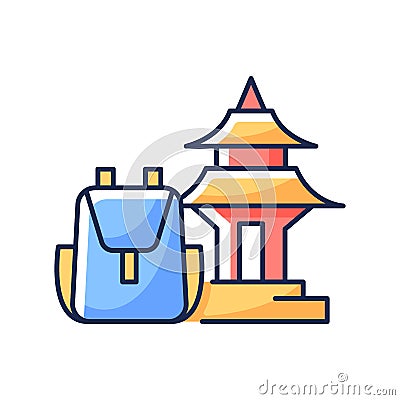 Spiritual nomad RGB color icon Vector Illustration