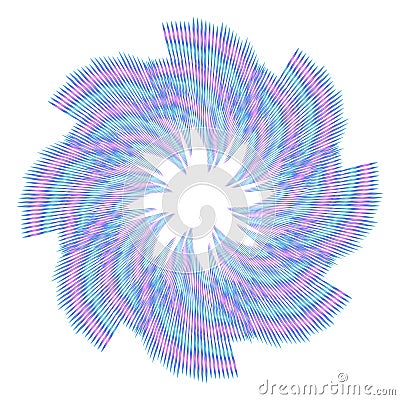 Spirograph icon, Vector neon holographic shape. Glitch effect whirl shape, Isolated icon on white background. Geometric Vector Illustration