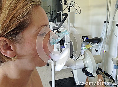 Spirometry In A Woman Stock Photo