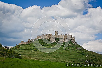 Spissky hrad castle in Slovakia, Stock Photo
