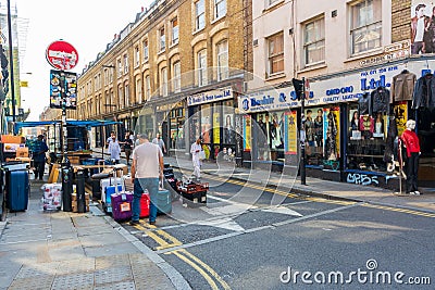 Spitalfield market of the hip Shoreditch quarter, London Editorial Stock Photo