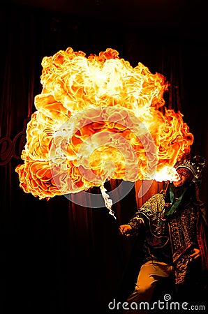Spitfire Show of Sichuan Opera,China Editorial Stock Photo