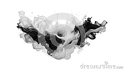 A splash of black and white fluid. Vector illustration. Vector Illustration