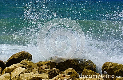 Splash of breaking waves Stock Photo