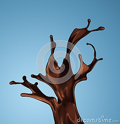 Splash of brownish hot coffee or chocolate isolated Stock Photo