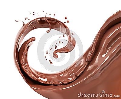 Splash chocolate 3d rendering Stock Photo