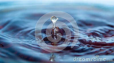 Splash of Cobalt Blue Water Drop Stock Photo