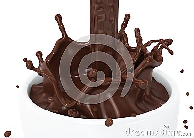 Splash of a dark chocolate Stock Photo