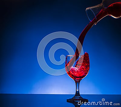 Splash glass red wine Stock Photo