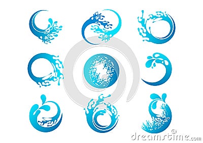 Splash logo, wave symbol, water concept design Vector Illustration