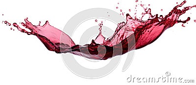 A splash of magenta water on white canvas creates art Stock Photo