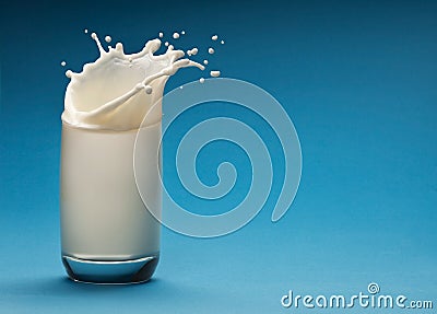 Splash of milk from the glass Stock Photo