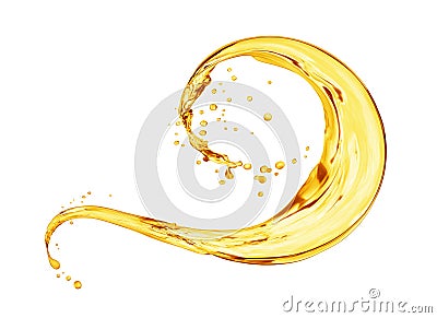 Splash of oily liquid close-up isolated on white background Stock Photo