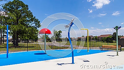 Splash Pad On Air Force Base Stock Photo