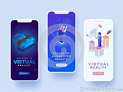 Splash screen for andriod mobile or website for virtual reality Stock Photo