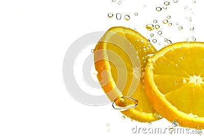 Splash Slice orange Stock Photo